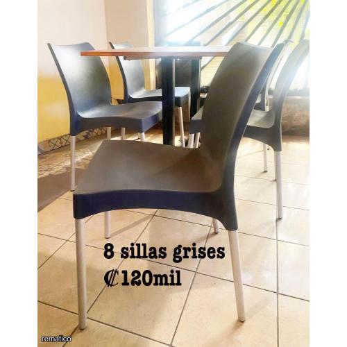 8 Sillas color gris ItemRB12