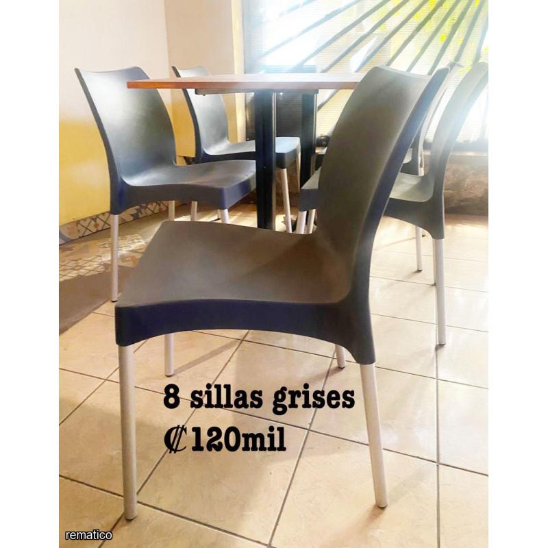 8 Sillas color gris ItemRB12